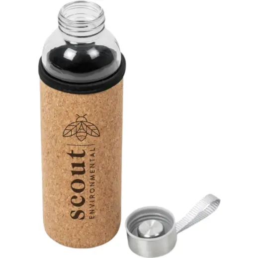 Kooshty Kork Glass Water Bottle Display Branded
